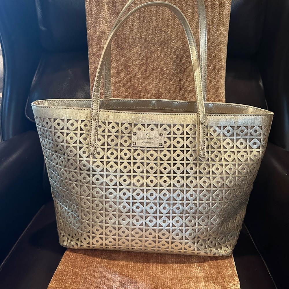 Kate Spade Laser Cut Gold Tote